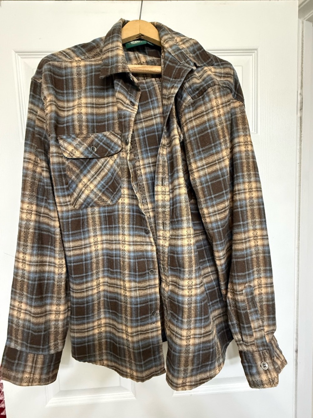 Casual Brown Plaid Button-Down Shirt